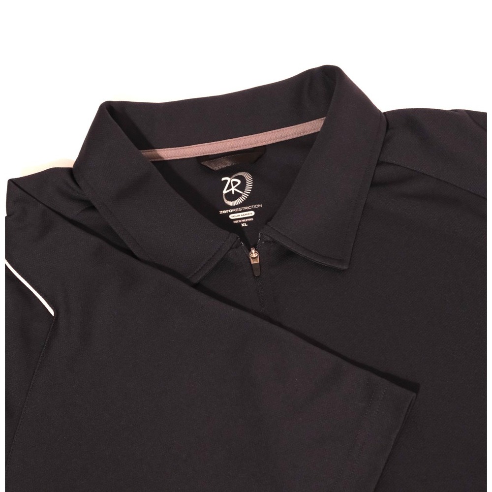 Zero Restriction Pullover Mens XL Black Gray Tour Series Quarter Zip Golf Top